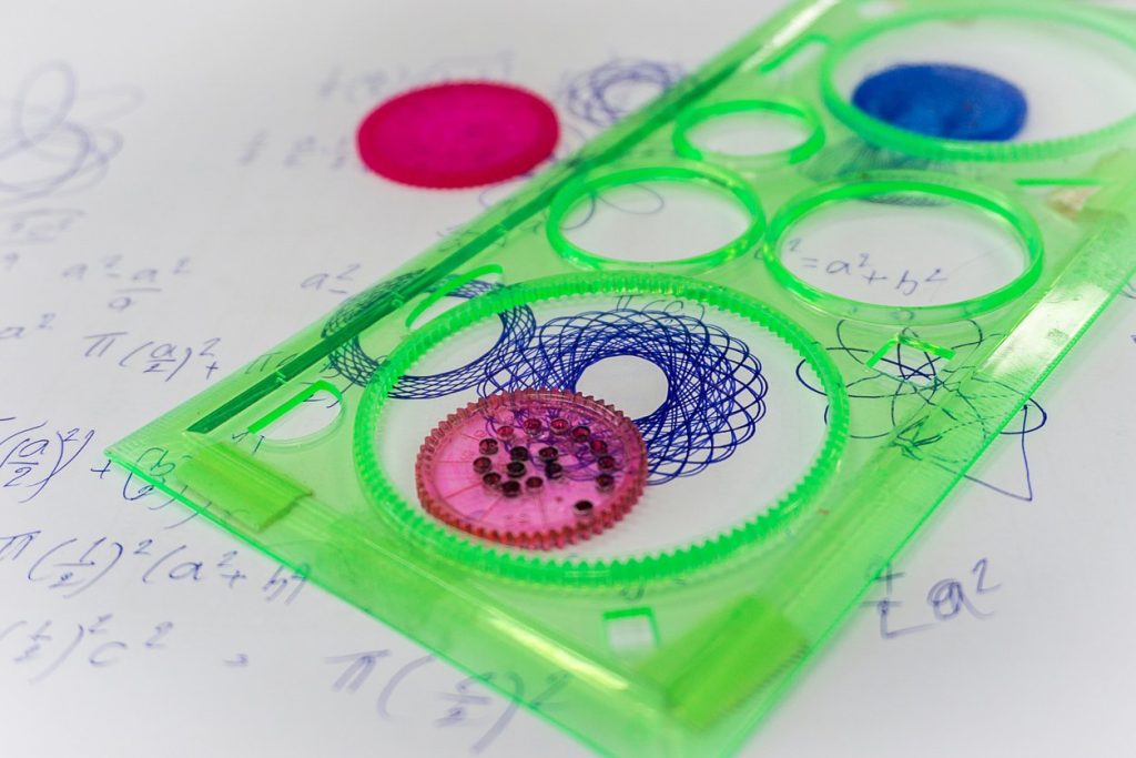 spirograph toy on paper