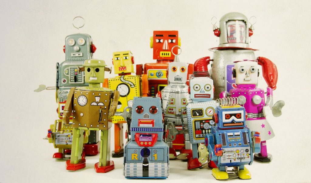 robots made out of tin