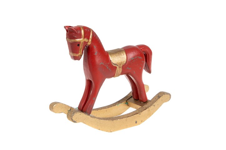 Red vintage rocking horse